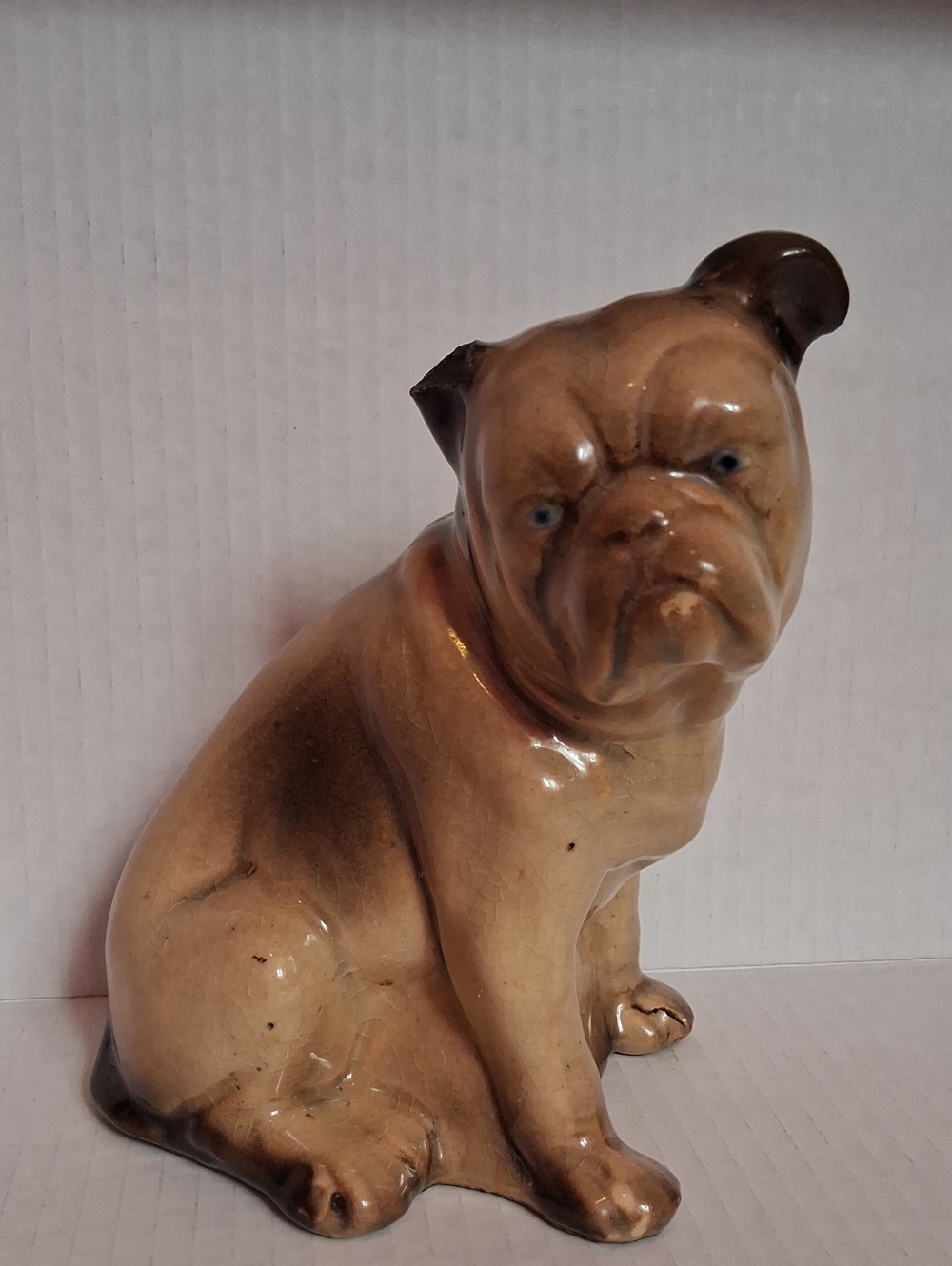 Vintage Slip Cast Ceramic Bulldog Figurine 1960- 1980s
